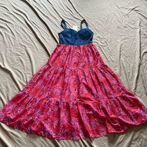 GLS Collective Navy and Red Floral Dress